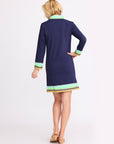 Tassley Navy Sport Tunic Dress with Mint & Lime