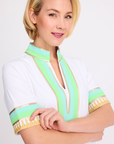 Tassley White Sport Tunic with Mint & Lime
