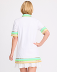 Tassley White Sport Tunic with Mint & Lime