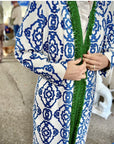 Cobalt Blue Trellis Duster