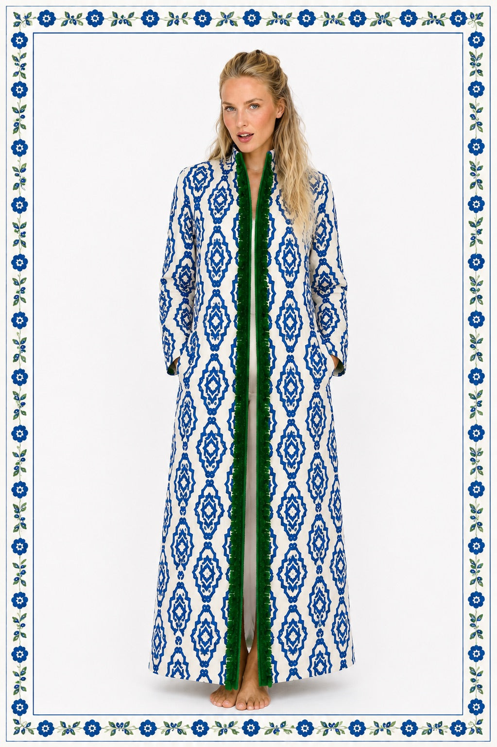 Cobalt Blue Trellis Duster