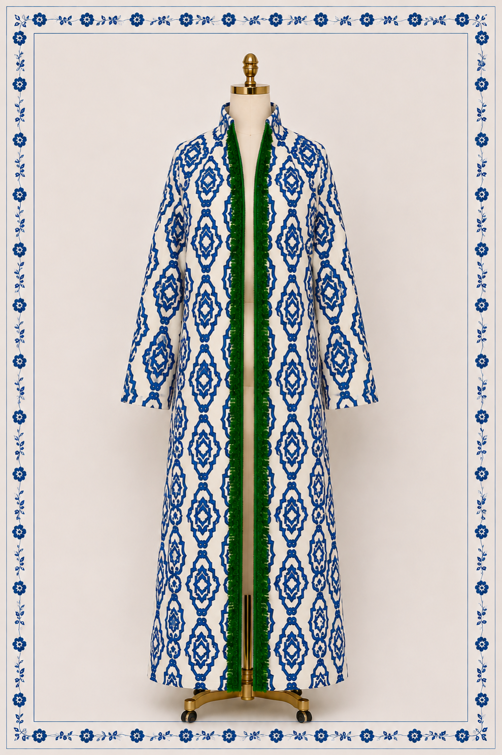 Cobalt Blue Trellis Duster