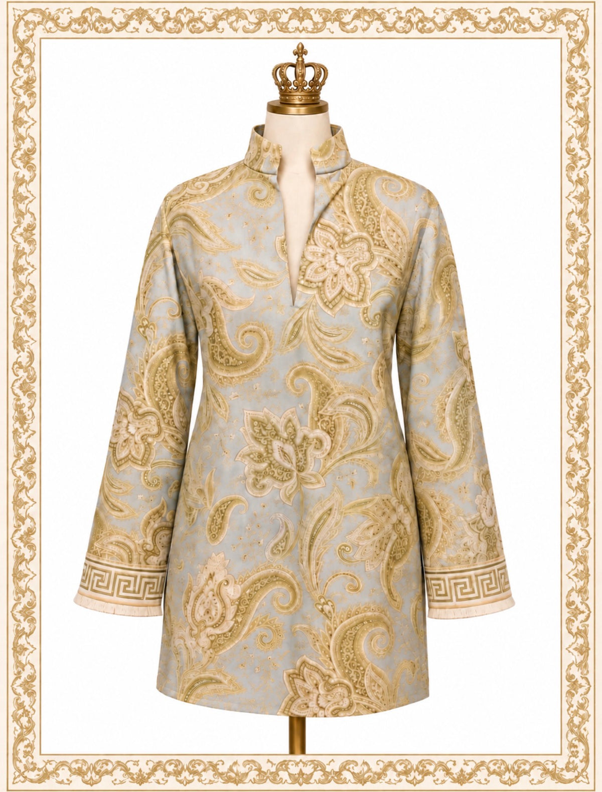 Peaceful Paisley Tunic in Sky