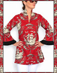 Imperial Rouge Chinoiserie Toile Tunic